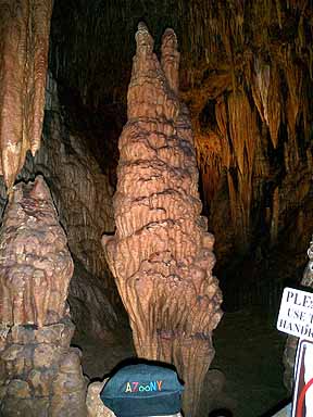 stalagmite underground in cave