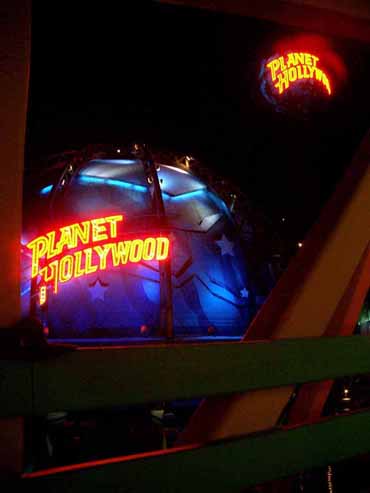 Planet Hollywood at Night from Bridge