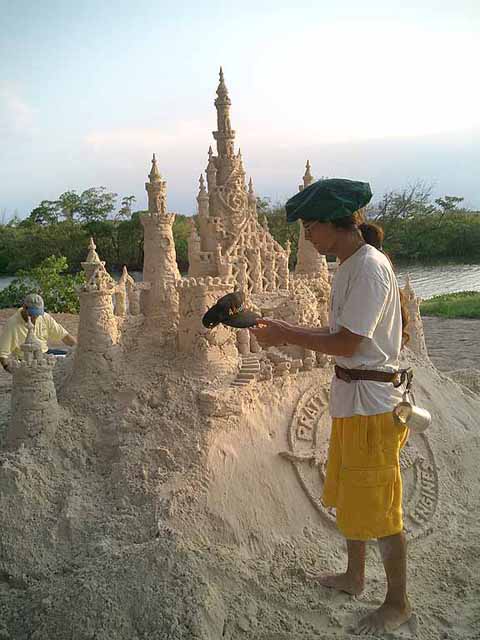 installing sand castle hat