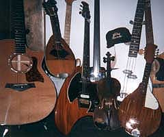 guitars, banjo, mandolins